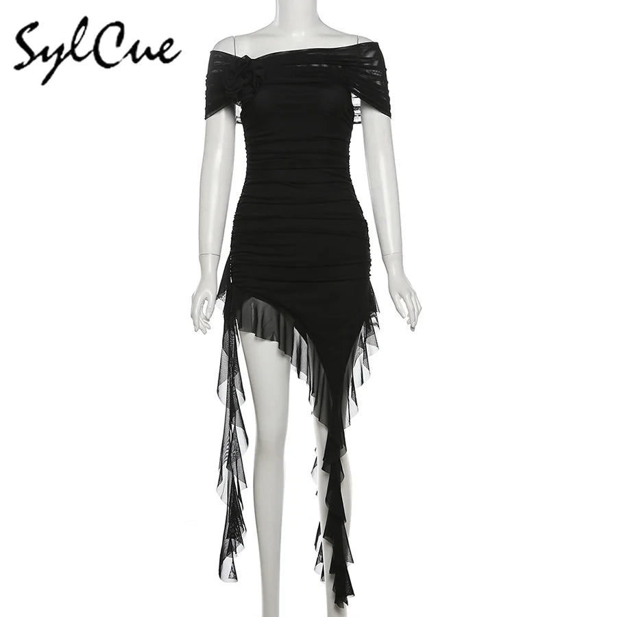 Sylcue Spring Bachelor Party Sweet Gentle Intellectual Tight Character Hot Mature Beautiful Girl Chest Tassel Dress