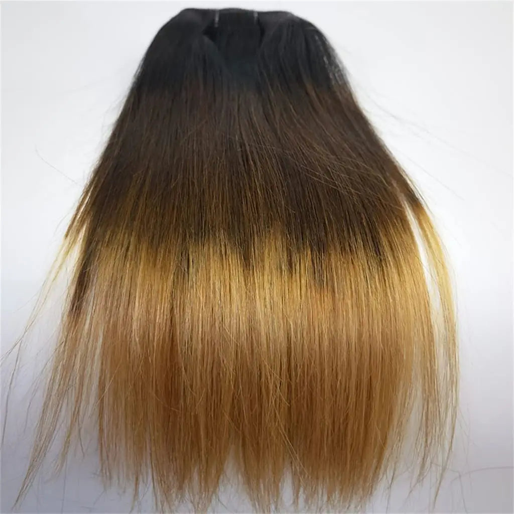 Straight Ombre Color T1B/4/27 Clip in Human Hiar Extensions for Black Women Brazilian Human Hair 8Pcs 120g/set 18 Inch #1B/4/27