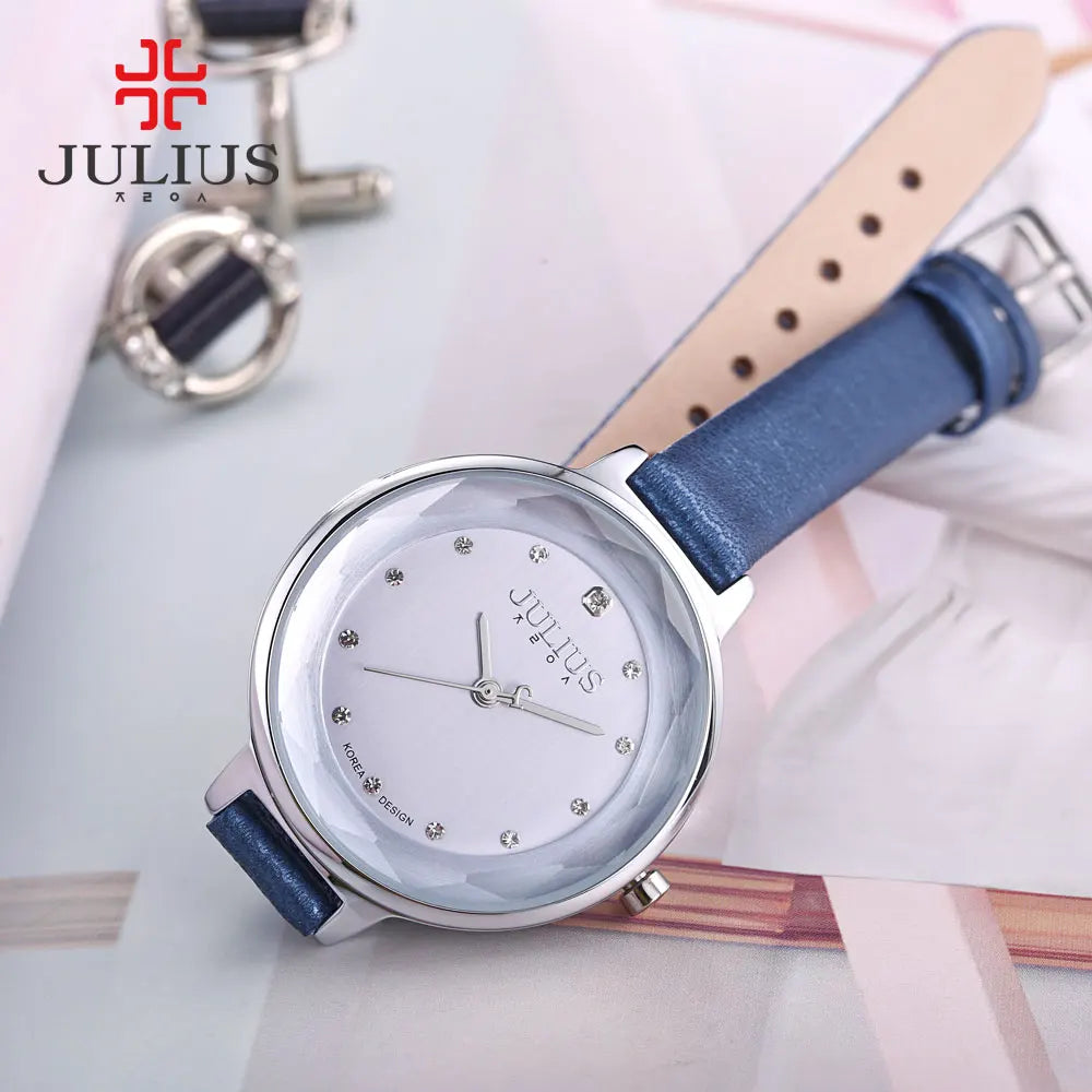 Thin Lady Women's Watch Fine Fashion Luxury Style Hours Dress Bracelet Leather Classic Girl Birthday Gift Julius No Box