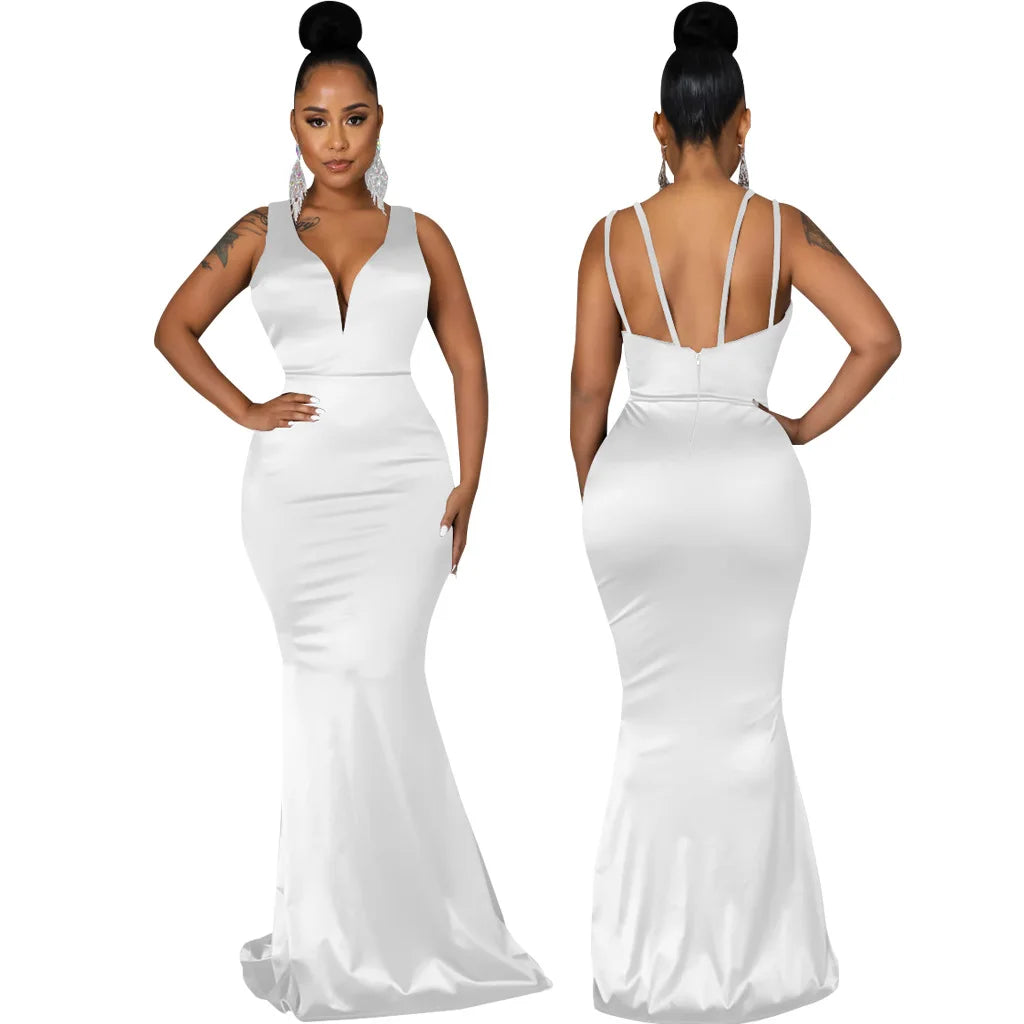 Sexy Fashion Deep V-Neck Dress Women's Dress JX5604