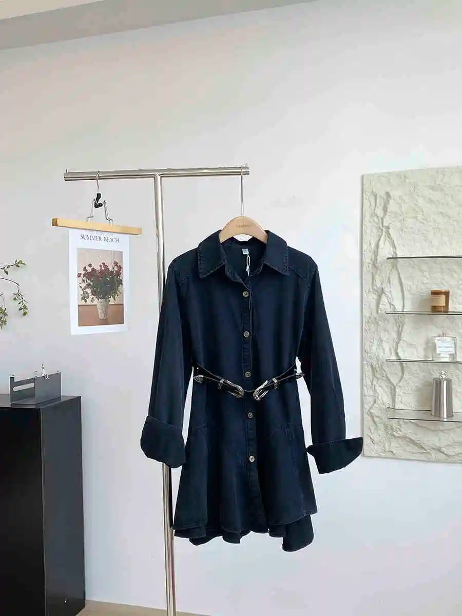 Slim Fit Denim Shirt Dress