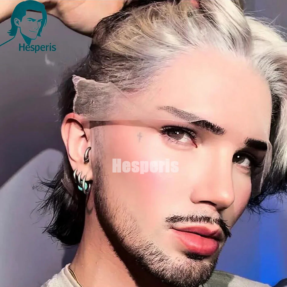 Transparent Lace Iced Blonde Razor Cut Mullet Wig For Women