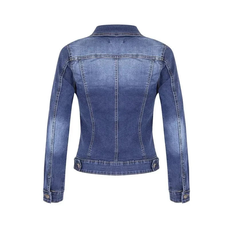 2024 New Short Denim Jackets Women autumn Wash Long Sleeve Vintage Casual Jean Jacket Bomber Denim Coat ladies jacket outerwear