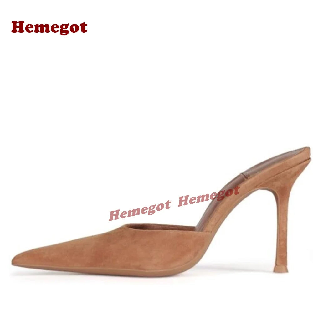 Elegant Blue Suede Pointed Toe Stiletto Heels for Women