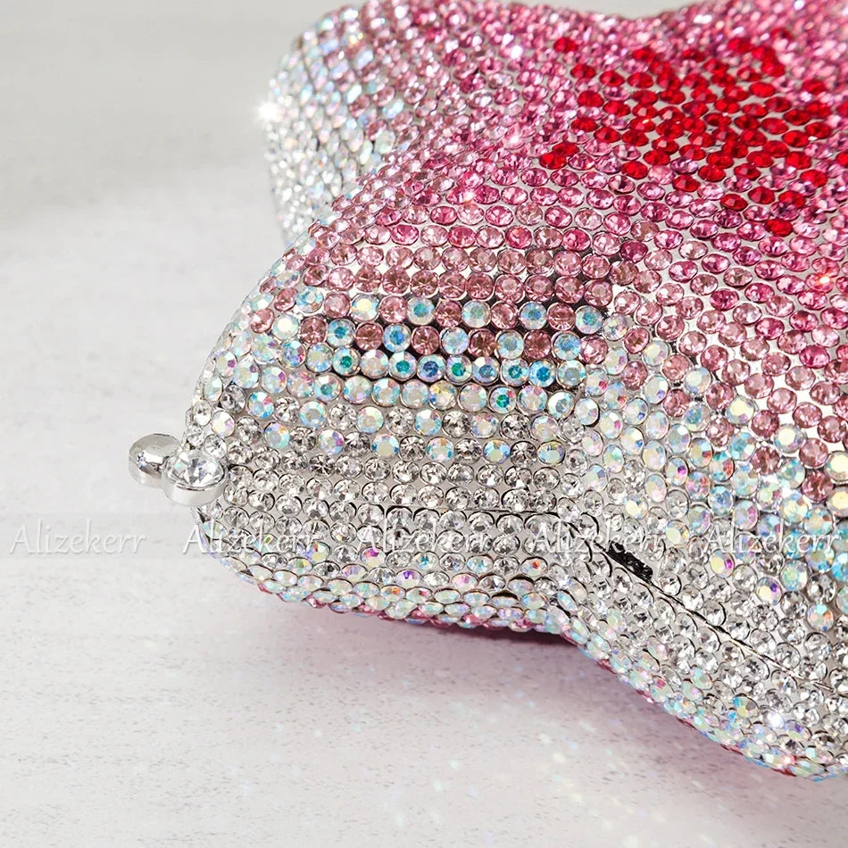 Alizekerr Star Shaped Crystal Evening Bags Women Boutique Gorgeous Sparkling Rhinestone Mini Metal Clutch Purses Wedding Party