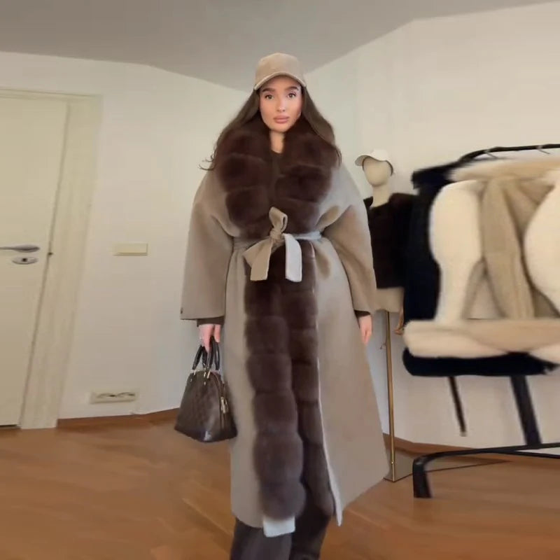 Vintage Women's Fur Coat Elegant Open Collar Thicken Full Sleeve Jacket With Furs Female 2025 New Autumn Winter Woman Clothes