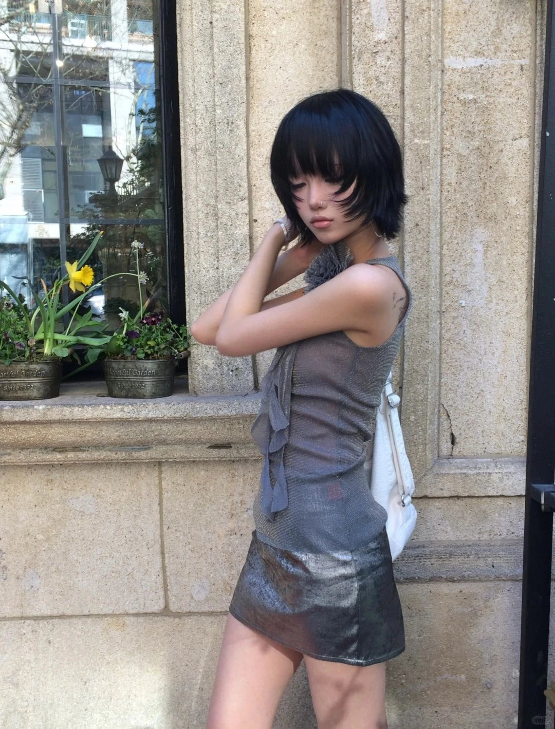 Karrram Japanese Y2k Mesh Tank Top Trashy 2000s Style Sleeveless Tops Vintage Harajuku Flower Irregular Tanktop Fairy Aesthetics