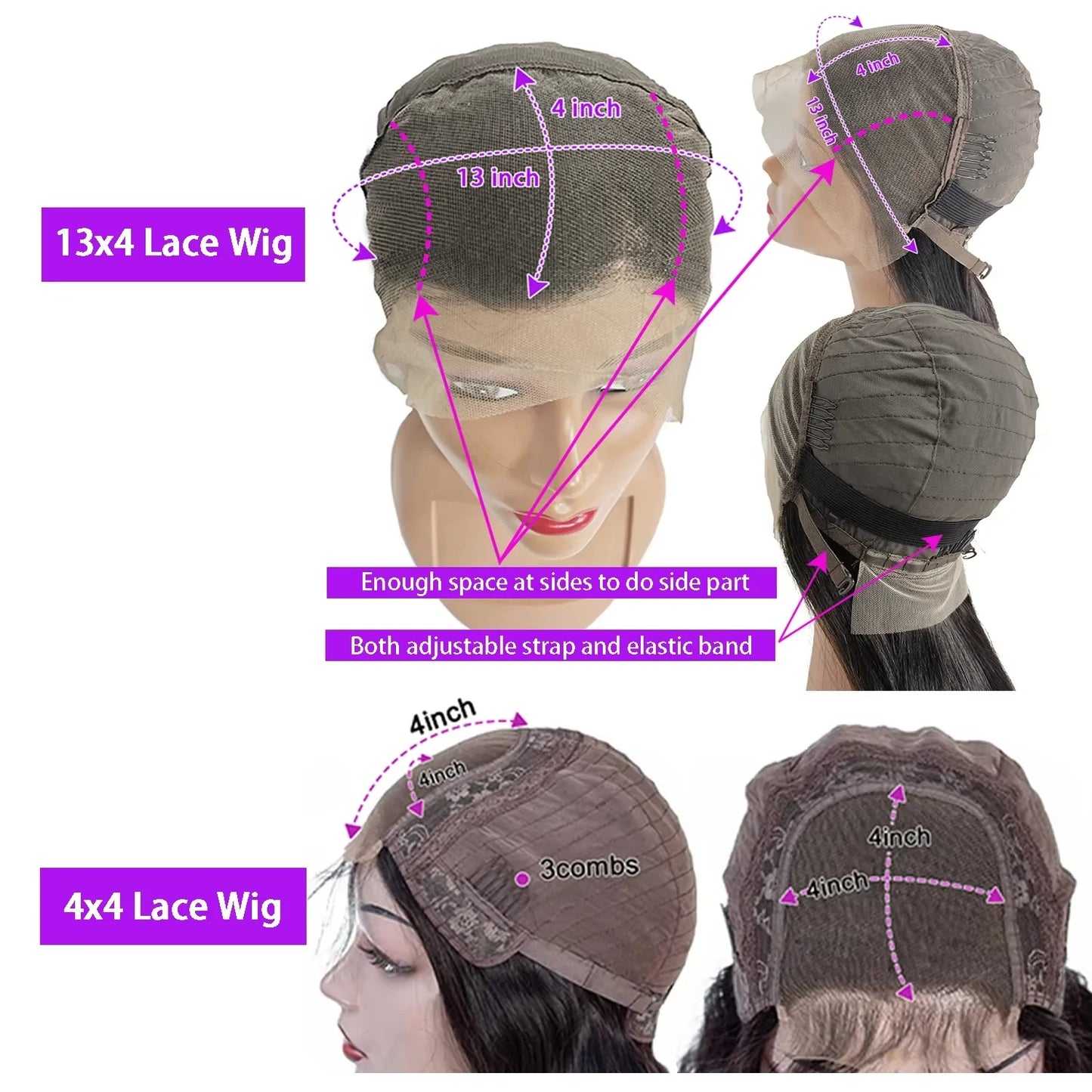 Straight Short Bob Wigs 13x4 Human Hair Lace Frontal Wigs 200% Remy Pre Plucked Transparent Lace 4x4 Short Bob Wigs For Women