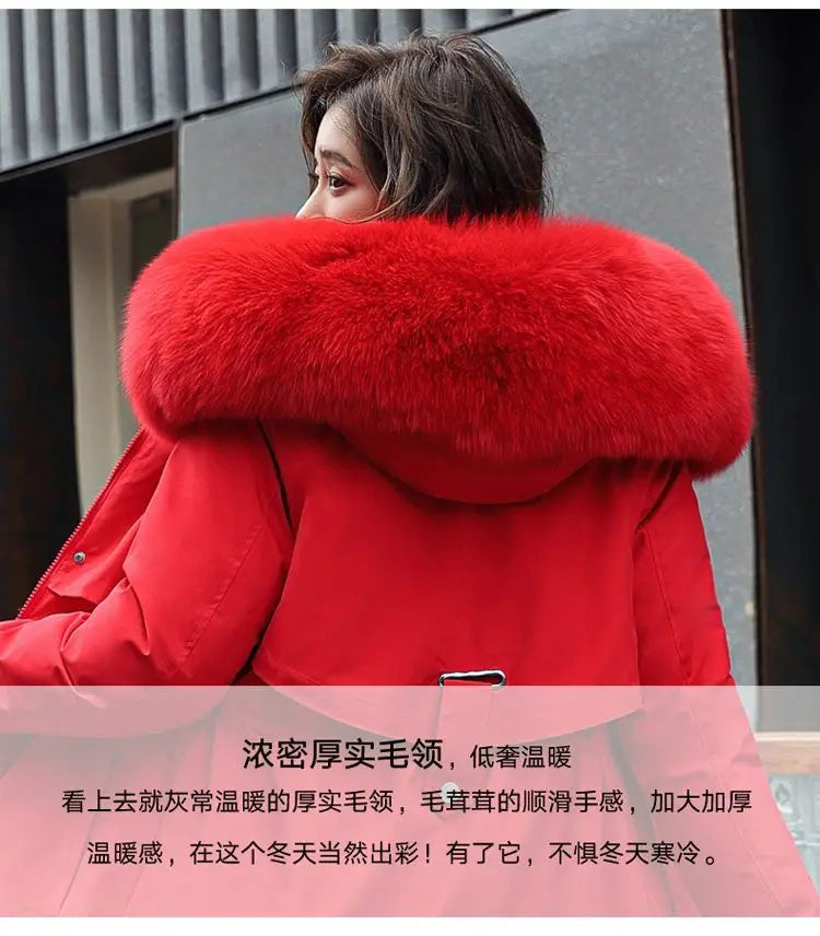 2025 New Parkas Women's Long Coat Winter Jacket Overcoming Plush Cotton Jacket