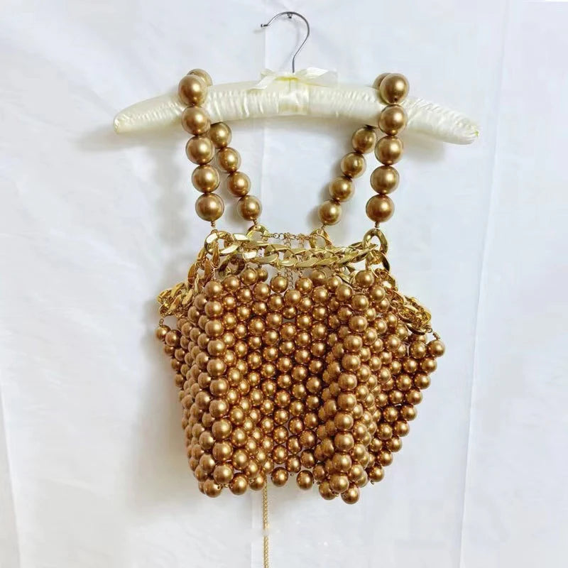 Vintage European Style Pearl And Gold Body Chain For Women