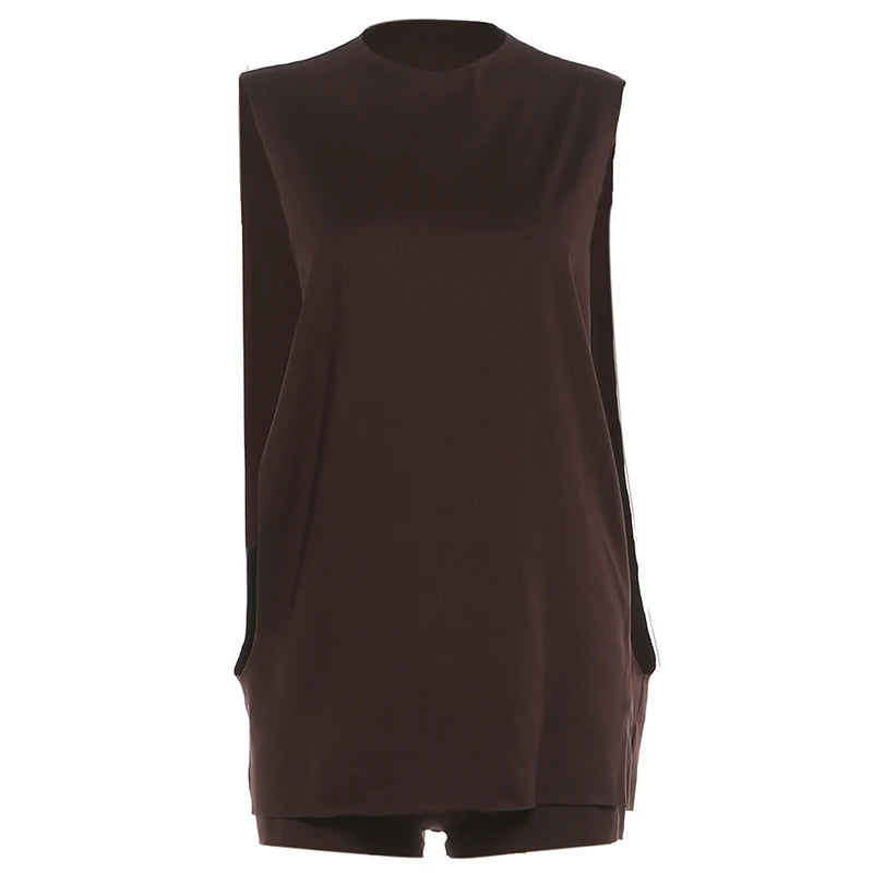Summer Hollow Out Tank Top And Shorts Set for Women