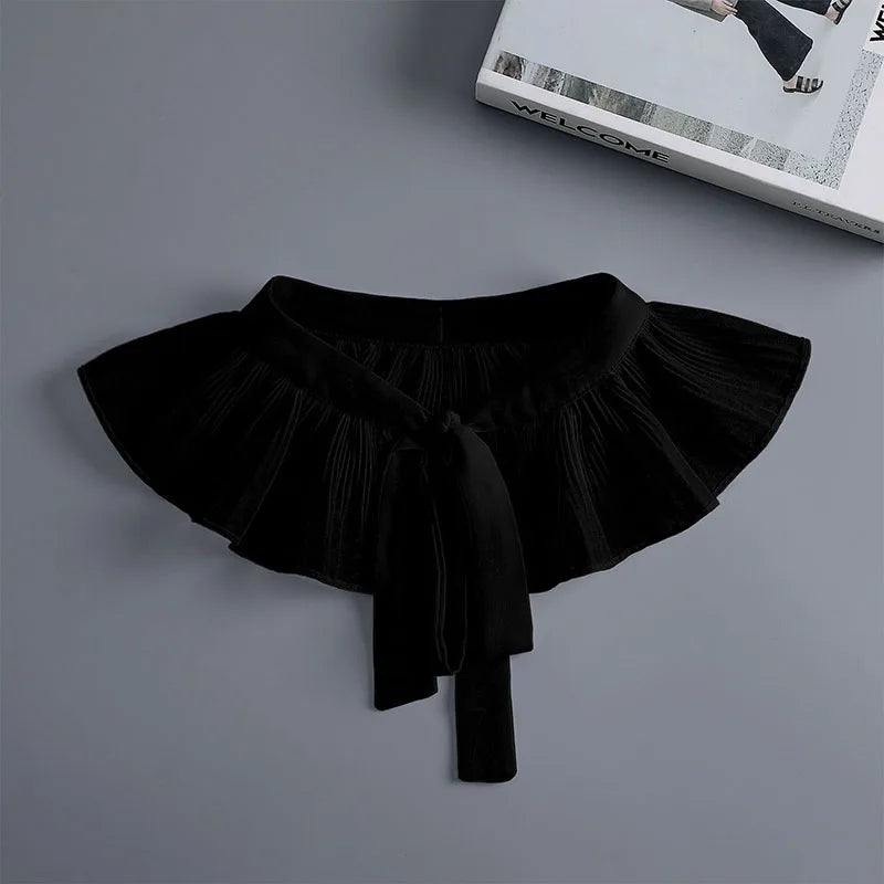 Removable Lace Doll Fake Collar Women Tie Ladies White Shawl Wrap Detachable Embroidered Lapel False Collar Clothes Accessory