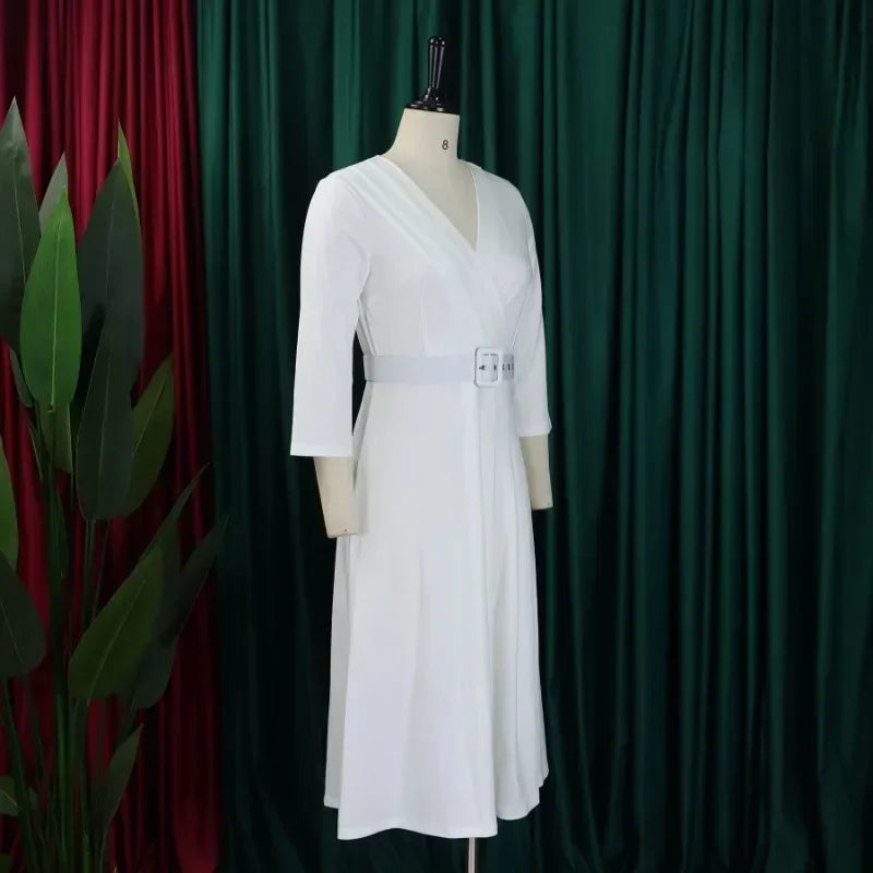African Dresses For Women Elegant Polyester New Muslim Fashion Abayas Dashiki Robe Kaftan Midi Dress Turkish Africa Clothing