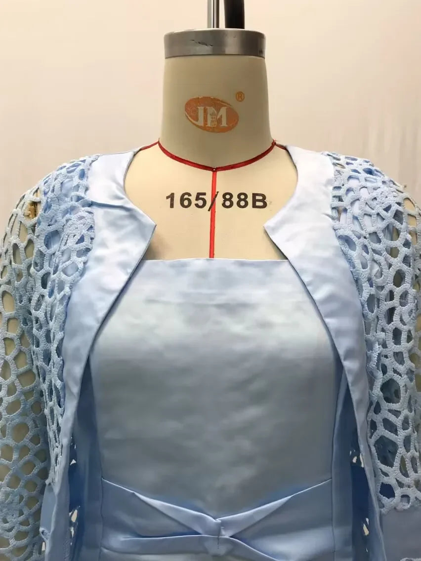 2025 Women's Lace Open Cardigan Dress Two-Piece Outfit Popular Wish Elegant Style Chinese Origin Fashionable Female Clothing