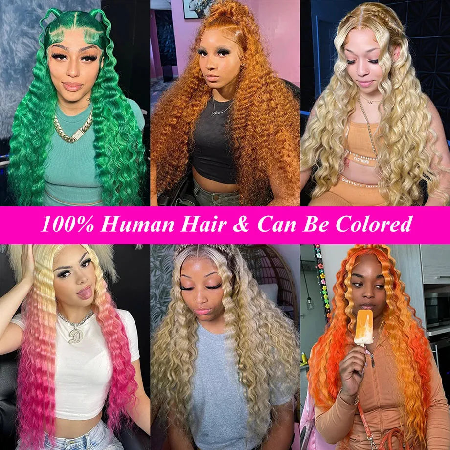 613 Hd Lace Frontal Wig 13x6 Human Hair Wigs Honey Blonde Wigs Curly Lace Front Wigs Human Hair 13x4 HD Deep Water Wave Lace Wig