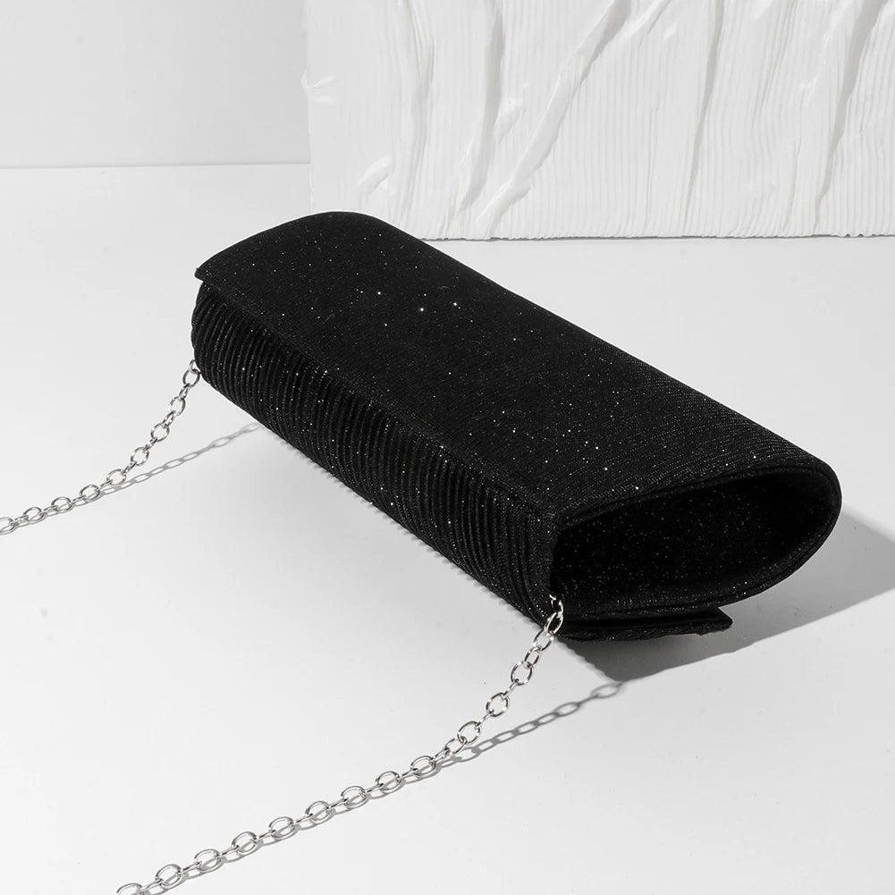 Women Evening Bag Bow Shoulder Bag Glitter Rhinestone Hobo Bag Adjustable Strap Wedding Party Purse