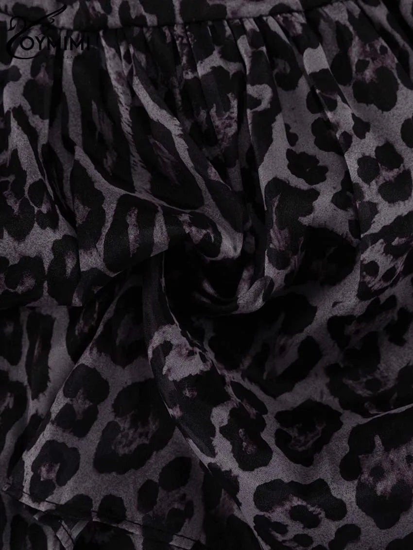 Leopard Print Lace-Up Mini Dress