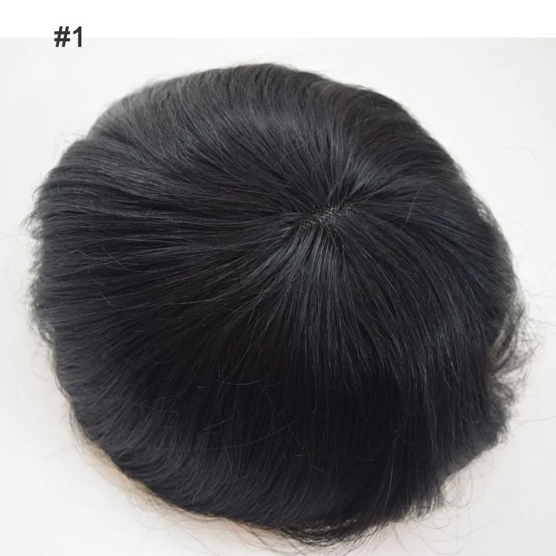 Straight Human Hair Toupee With Lace Top for Women