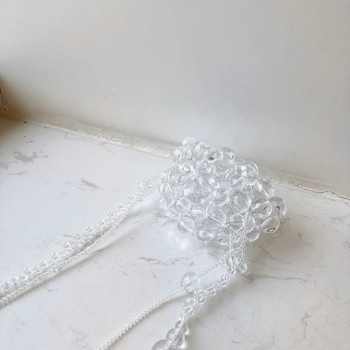 XIYUAN Lady Party Pearls White Crossbody Bag For Women 2023 New Summer Woven Beaded Shoulder Bag Female Top Quality Clutch Purse