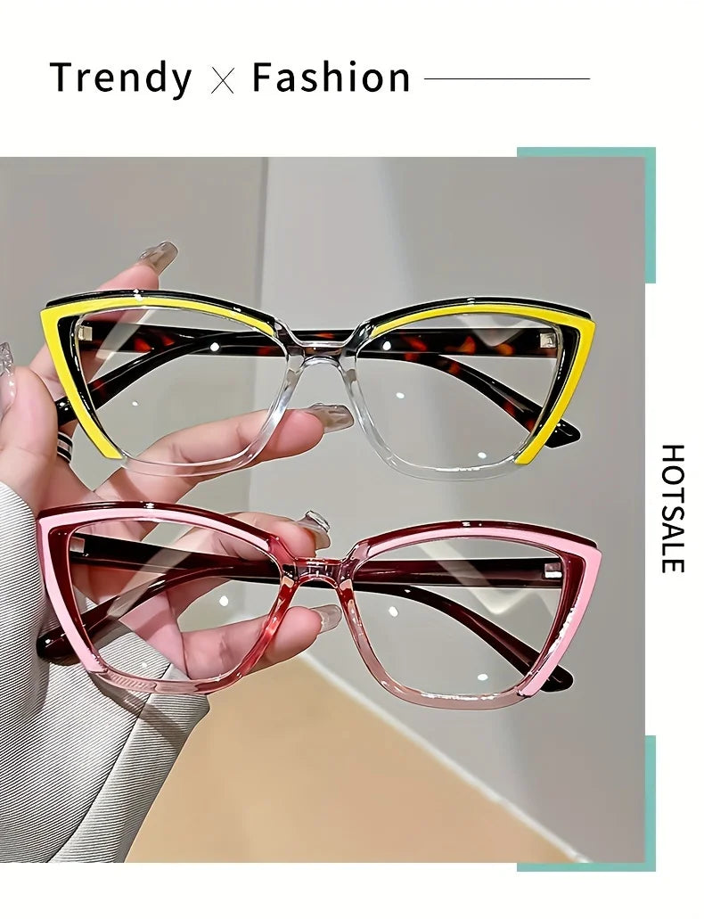 Vintage Cat-Eye Full Rim Reading Glasses Non-Prescription, PC Frame & Lens, Elegant Design, Range 1.0 to 4.0