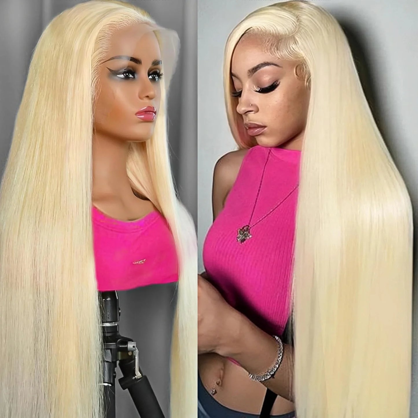 13x6 Lace Front Wig Human Hair Blonde Wigs for Women 613 HD Transparent Lace Frontal Wigs Human Hair Pre Plucked with Baby Hair