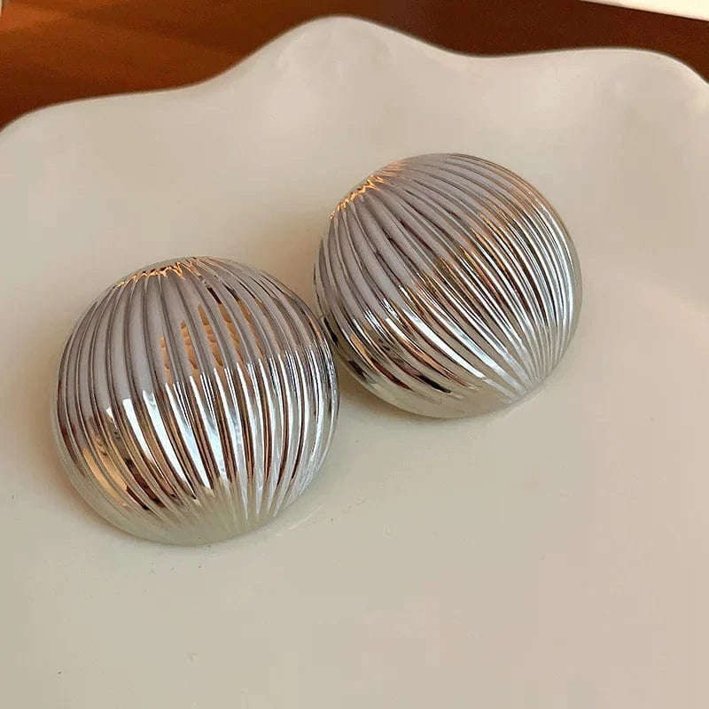 Metal Round Earrings Exaggerated Fashionable Style Geometric Jewelry Wholesale Girl