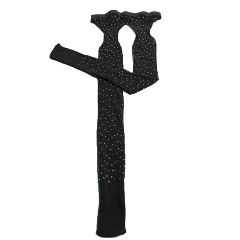 Women's Sexy Crystal Bling Stockings Rhinestone Fishnet Flash Mesh Ladies Skinny Sequins Pantyhose for Female Night Clubwear