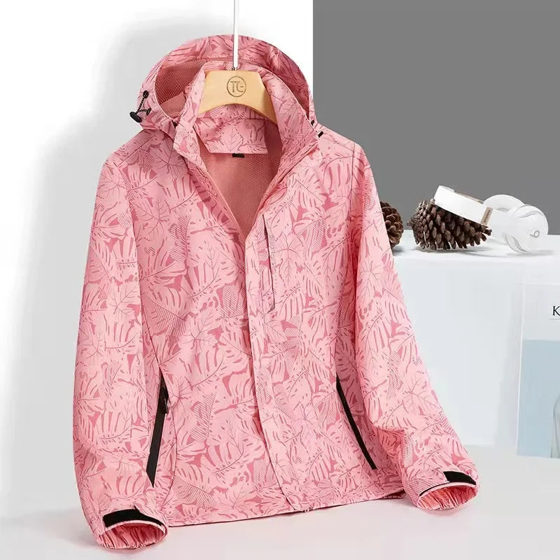Spring Autumn Camouflage Lightweight Women's Outdoor Waterproof Casual Jacket Couple's Hiking Clothing Single Layer Windbreaker