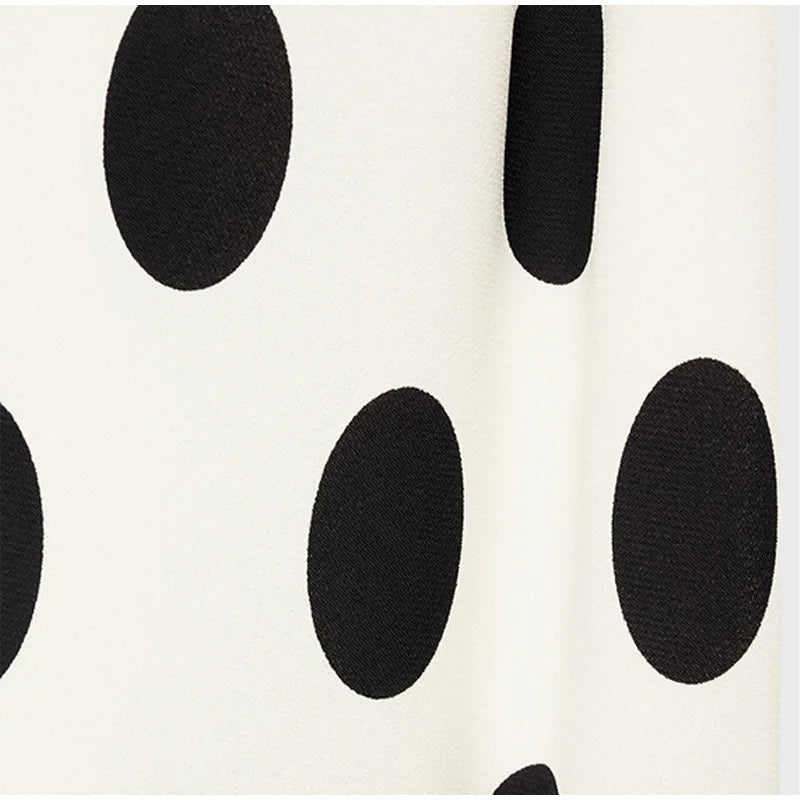 Black Dots Dress Long Sleeve  Art Modern Maxi Dress Long Sleeve High Neck Street Wear Print Bohemia Long Robe Gift 2025