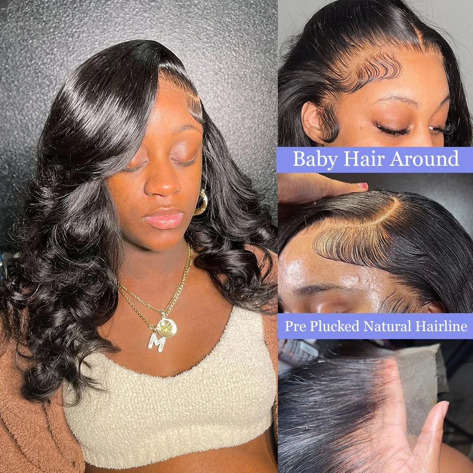 Loose Wave Wig 200% Body Wave Short Bob 13x4 Transparen Lace Front Human Hair Wigs Lace Frontal Closure Wig For Black Women