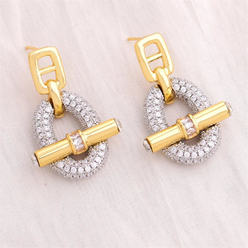 Gold Plated Cubic Zirconia Necklace Jewelry Set for Women
