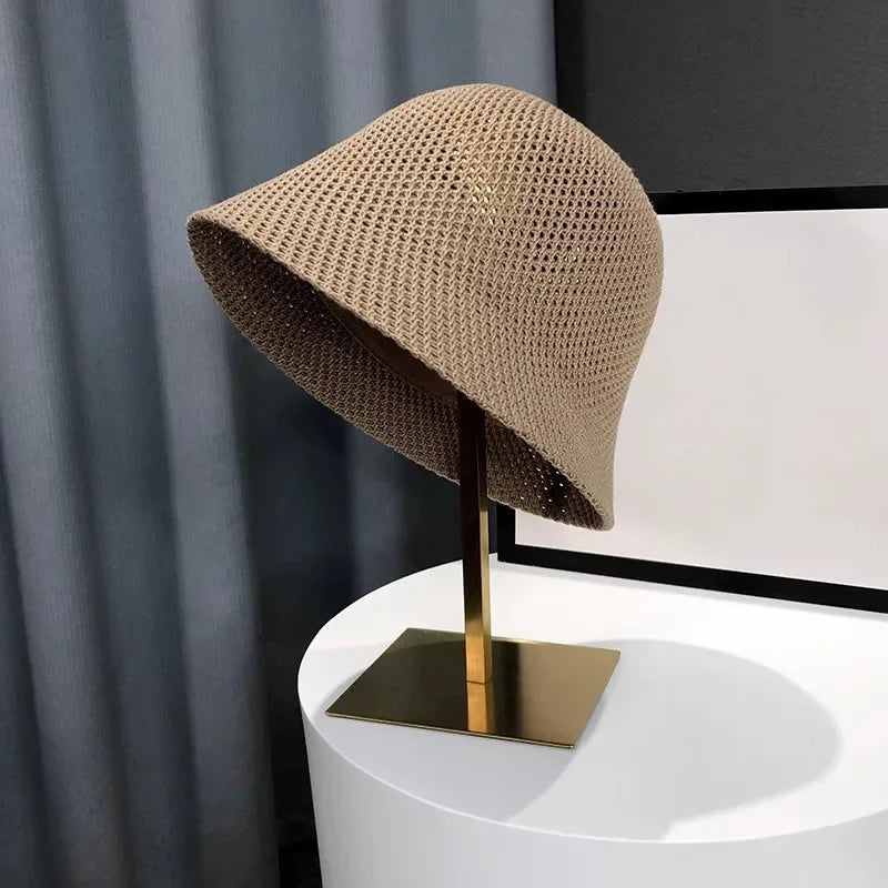 Breathable Knit Bucket Hat for Women