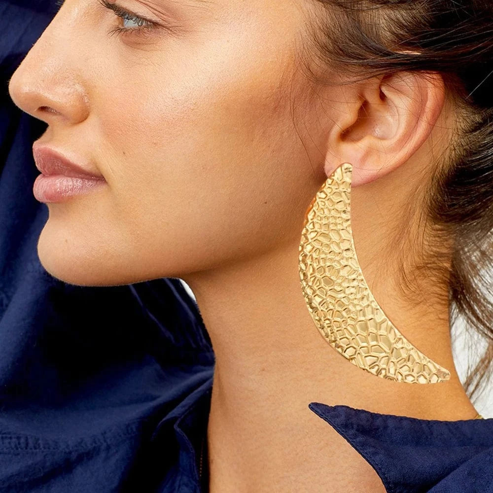 Fashion Jewelry Big Gold Color Round Geometric Earrings Dangle Drop Earrings For Women African Wedding Party Gifts