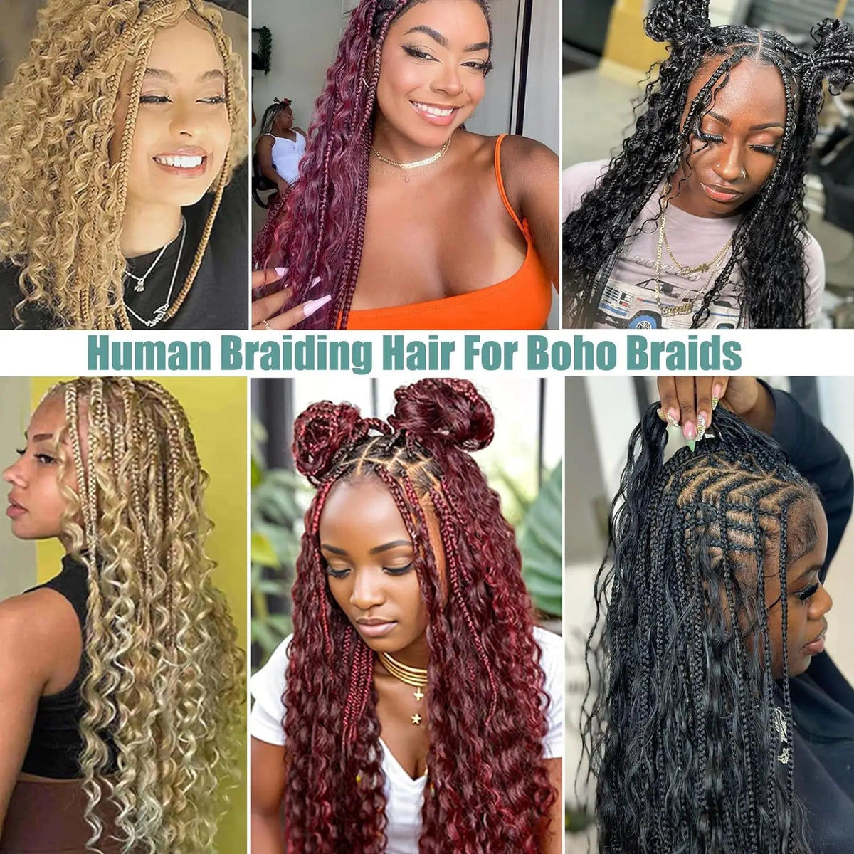 Honey Blonde Deep Wave Human Hair Braiding Extensions for Women