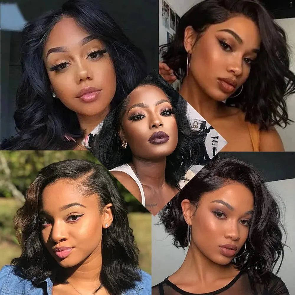 Short Bob Wigs Human Hair 100% Body Wave Lace Front Human Hair Wig Short HD Lace Wgs For Women Pre Plucked 4x4 5x5 Closure Wig