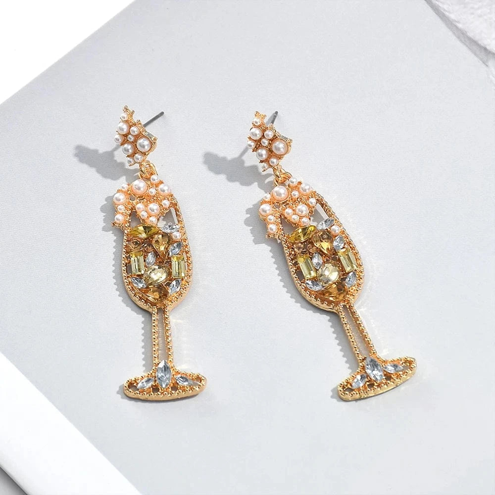 New Design Crystal Pearl Metal Drop Earrings High Quality Fashion Jewelry Accessories For Women Wholesale