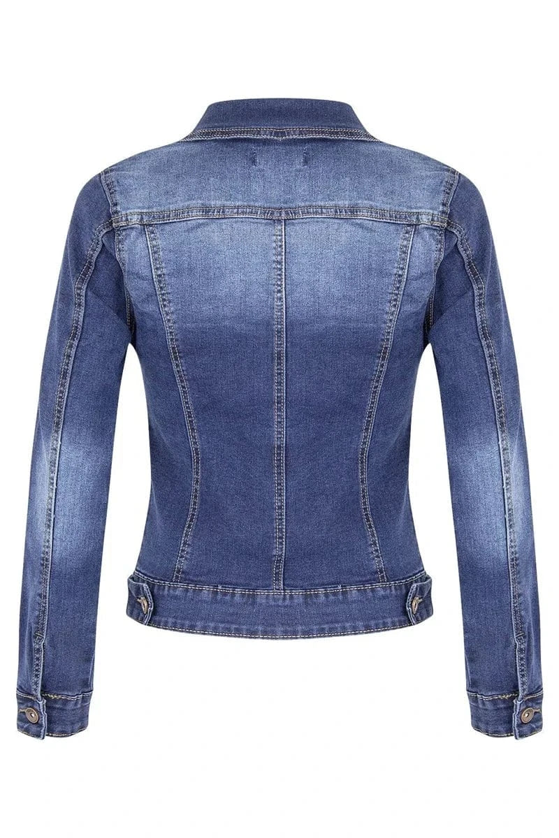 2024 New Short Denim Jackets Women autumn Wash Long Sleeve Vintage Casual Jean Jacket Bomber Denim Coat ladies jacket outerwear