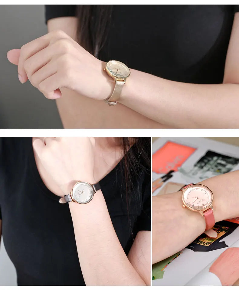 Thin Lady Women's Watch Fine Fashion Luxury Style Hours Dress Bracelet Leather Classic Girl Birthday Gift Julius No Box