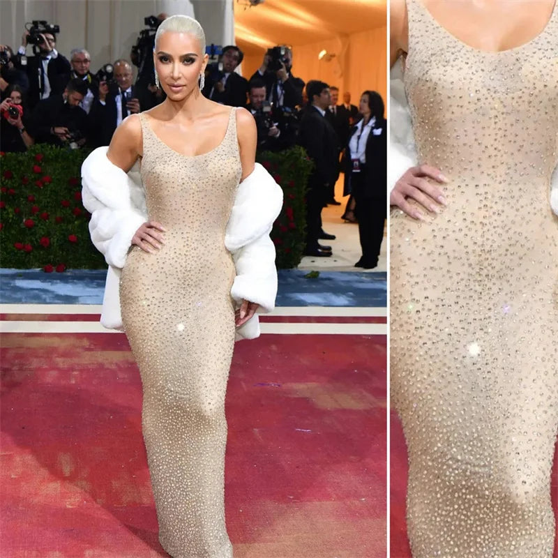 Sparkly Diamonds Rhinestone Bodycon Maxi Dresses for Women Wedding Evening Backless Night Party Club Celebrity Even Dresses Robe
