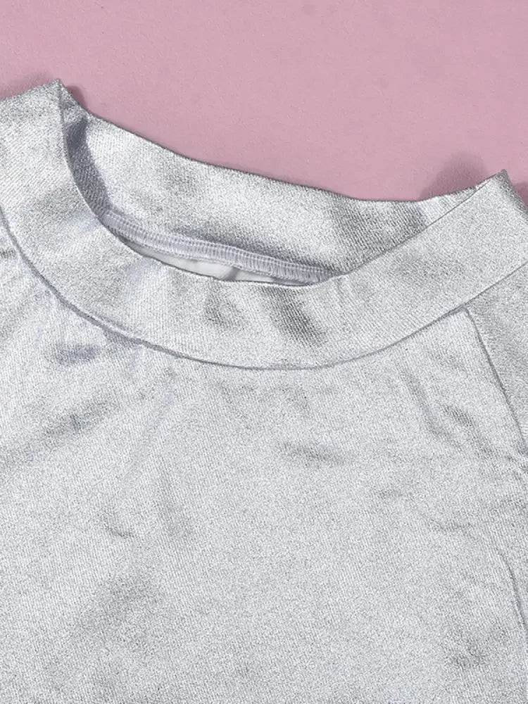 2024 New Autumn Women's Pullover Sweatshirt Silver Simple Casual Shirt Streertwear Female Long Sleeves Tops T-shirts