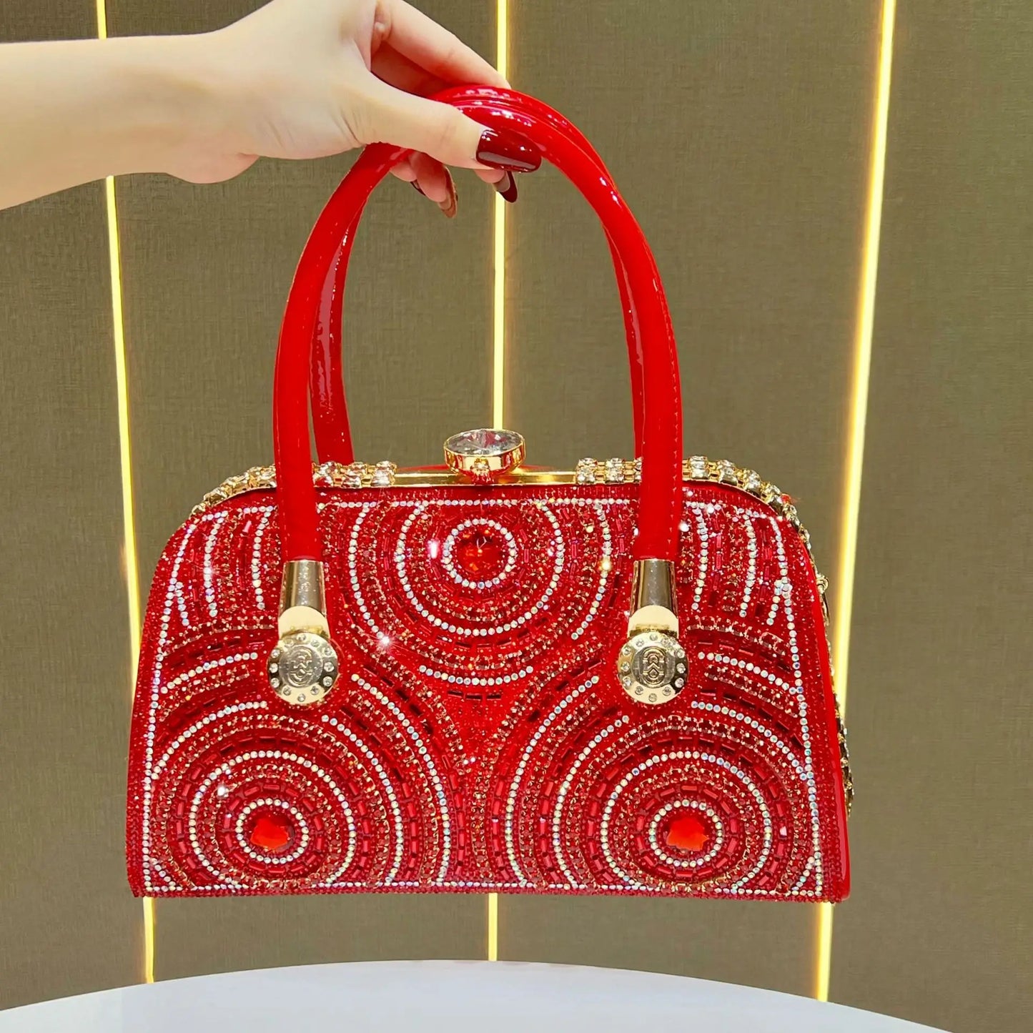 New Dinner Handbag Luxury Brand Diamond-encrusted Sparkling Dinner Party Handbag Fashion Trend Women's Shoulder Crossbody Bag