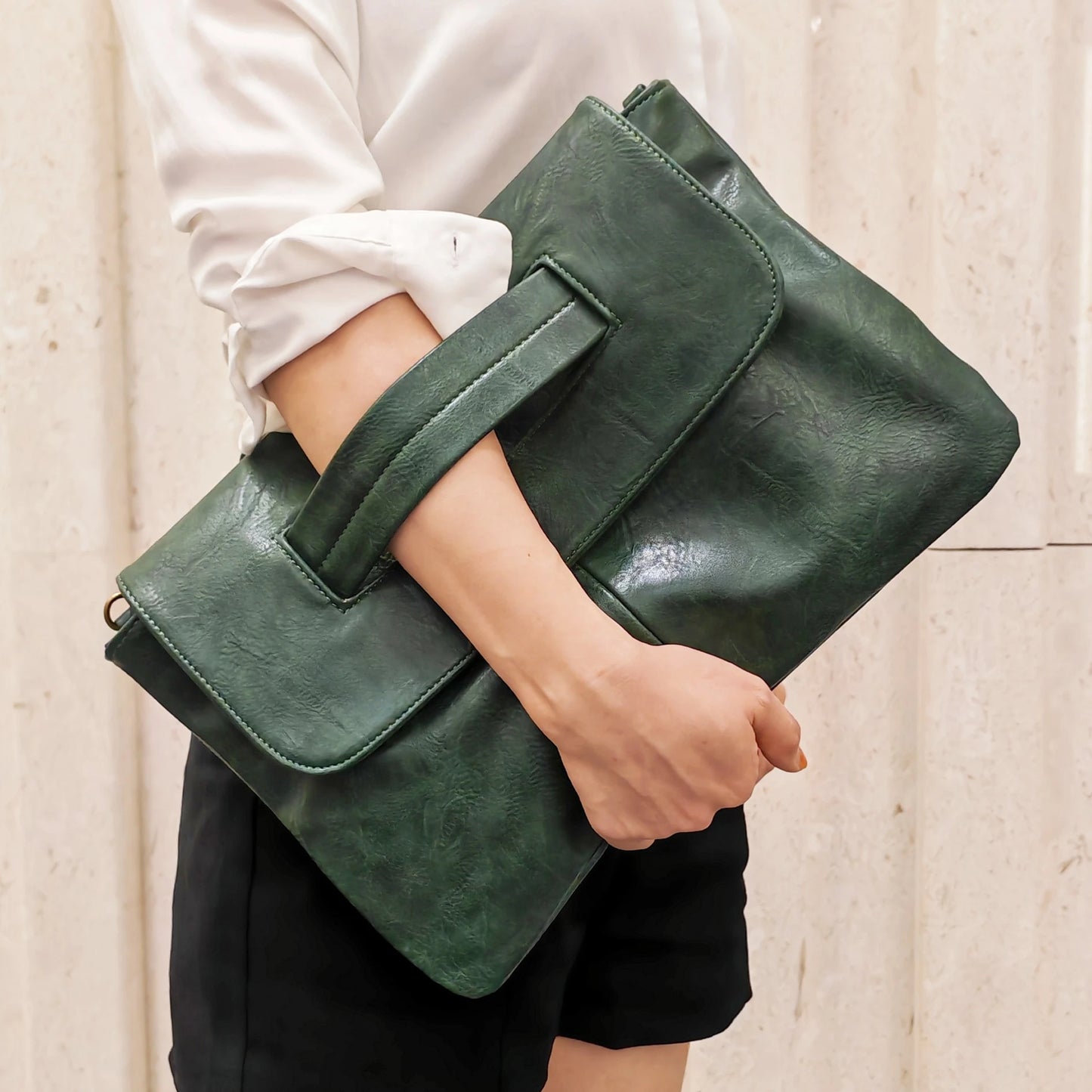 Elegant PU Leather Crossbody Envelope Clutch Bag for Women