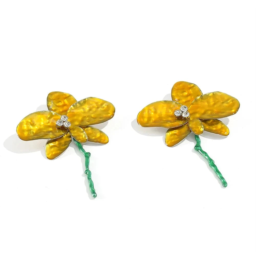 New Arrival Exaggerated Large Red Flower Drop Earrings High-Quality Trendy Long Earrings For Women Statement Jewelry Accessories