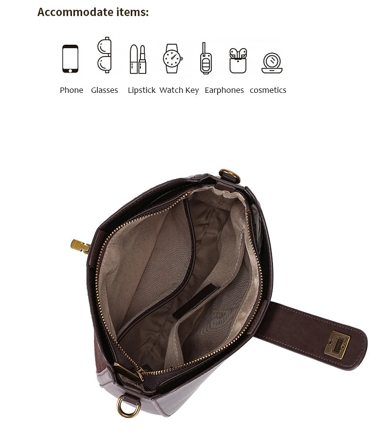 Women‘s Cowhide Genuine Leather Shoulder Bag Ladies Soft Cow Real Leather Handbag Female Fashion Luxury Design Crossbody Bags