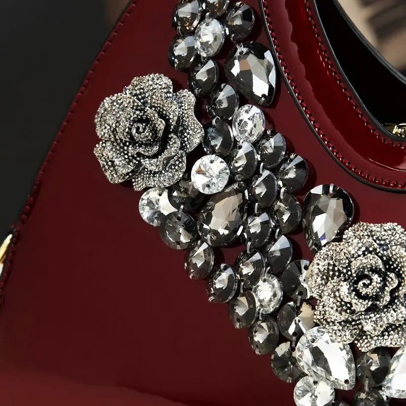 Designer Brand Fashionable Diamond-encrusted Dumpling Bag Genuine Leather Hand-held Crossbody Bags for Women Sac À Main Femme