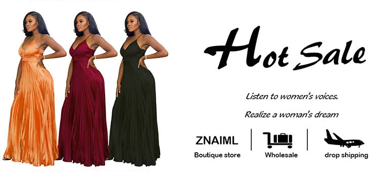 Znaiml Elegant Satin Pleated Vacation Burgundy Maxi Dress Women V-neck Straps Backless Bow Tie Long Vestidos Birthday Clubwear
