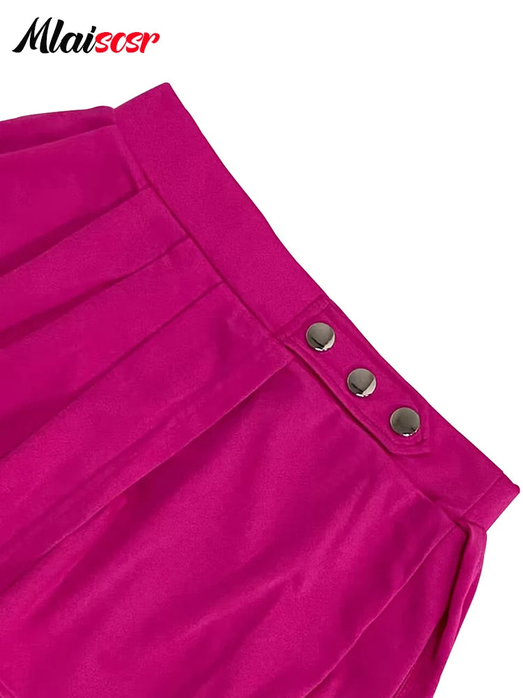 Mlaiscsr Gothic Style Pleated Punk Irregular Ring Shorts Skirt High Waist A-Line Harajuku Mini Pants Sexy Party Night Clubwear