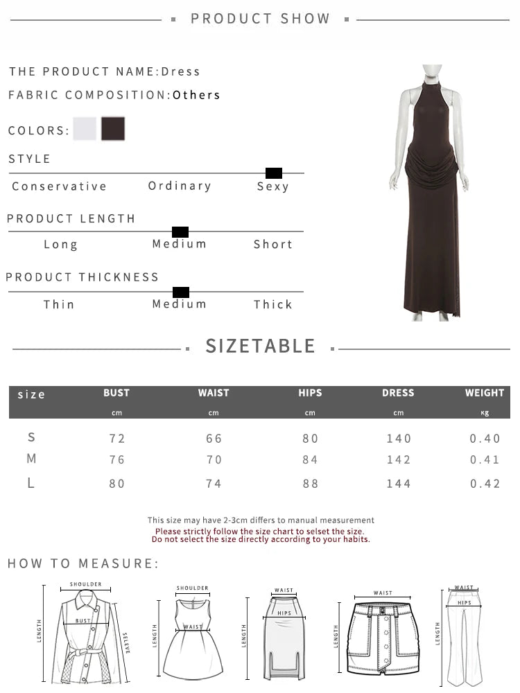 Halter Backless Sleeveless Maxi Dress With High Slit for Women