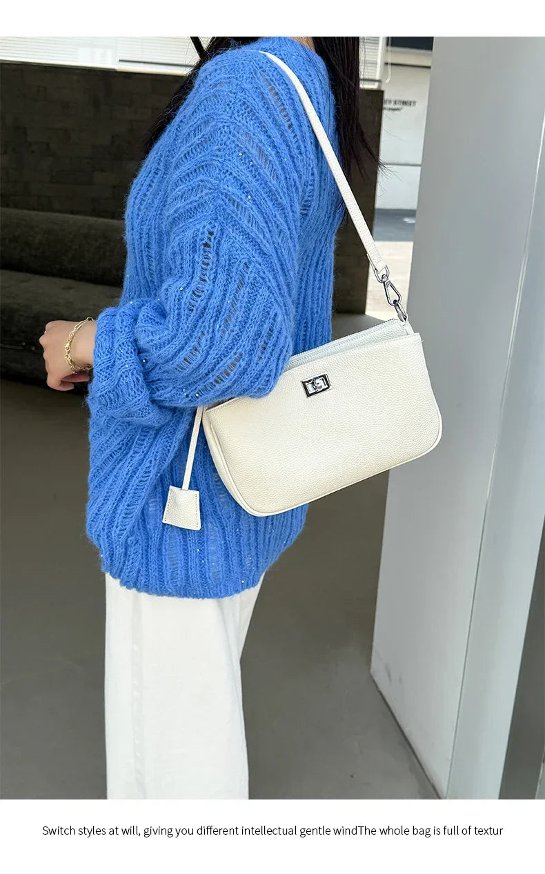 Women Cow Real Leather Shoulder Bags Ladies Natural Cowhide Fashion Retro Handbags Female Designer Luxury Crossbody Bag for Lady