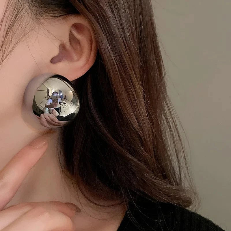 Metal Round Earrings Exaggerated Fashionable Style Geometric Jewelry Wholesale Girl